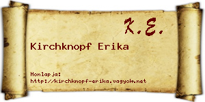 Kirchknopf Erika névjegykártya